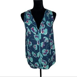 ModCloth Floral Tank Sleeveless Top V Neck Small
